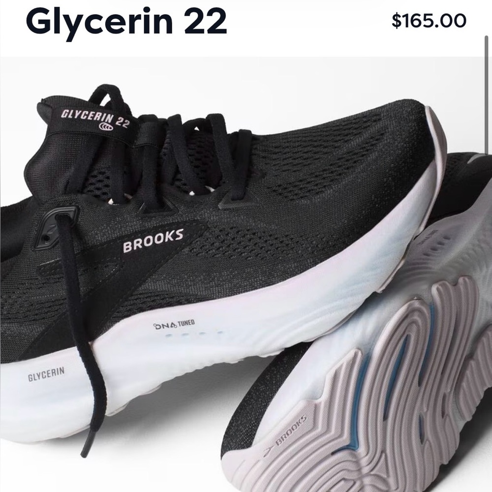 Brooks Black and White Glycerin 22 Sneakers - Picture 2 of 6